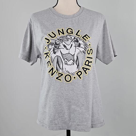 Kenzo x Disney The Jungle Book Shere Khan Gray T-Shirt FLAWS | Women's Large - Picture 1 of 15